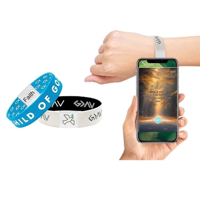 پارچه کشش روزانه آیت مقدس دستبند با NFC RFID پارچه مچ بند لاستیک